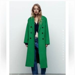 DOUBLE BREASTED WOOL BLEND COAT